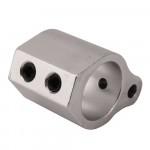 .750 Low Profile Aluminum Gas Block with Roll Pins & Wrench - Silver