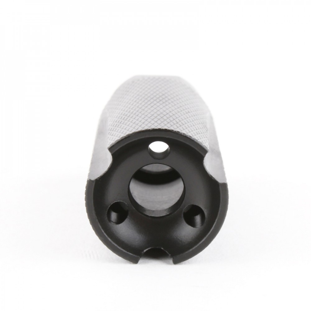 Crush Black Steel Muzzle Brake for Low Concussion Tactical Brake with Jam Nut 